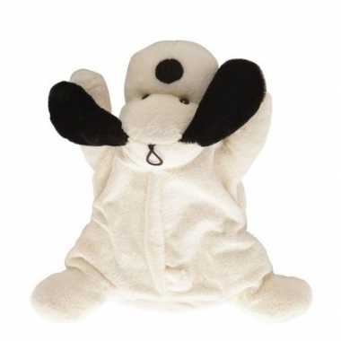 Warme kruik creme pluche hond 1 liter