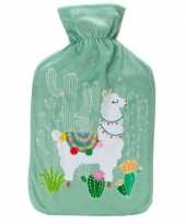 Warme kruik alpaca lama groen 2 liter