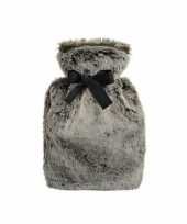 Warme kruik met grijze pluche hoes 350ml